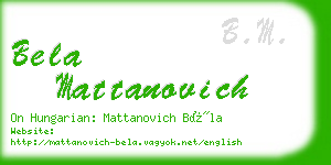 bela mattanovich business card